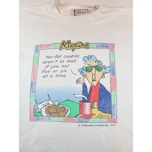 Vintage Maxine Hallmark Shoebox T Shirt Mens OSFA White Funny Cookie Graphic 90s